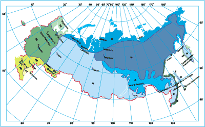 Климатический район строительства карта